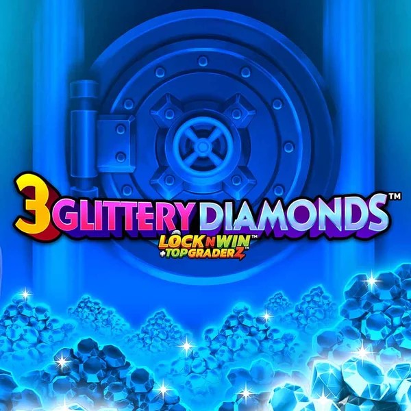 Official Slots logo: 3 Glittery Diamonds by PearFiction Studios at Instant Casino
