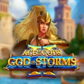 Age Of The Gods: God Of Storms 2 online game logo by Playtech on instanttcasino.com